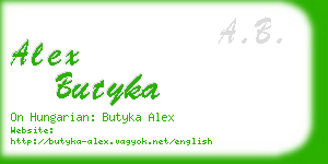 alex butyka business card